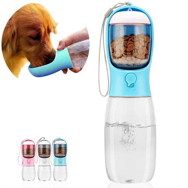 Portable Dog Water Bottle with Food Container Food Grade Material Dog Cat Travel Pet Water Cup Bottle Water Bottle Pet Dispenser