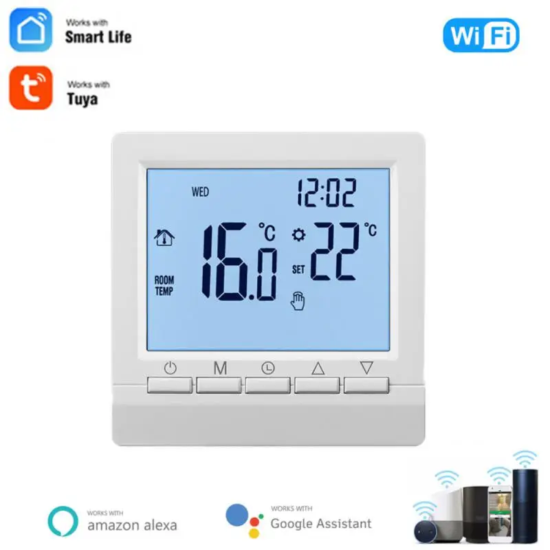 

Smart Thermostat Wifi Lcd Touch Screen Programmable 16a/3a App Control New Tuya Work With Alexa And Google Assistant