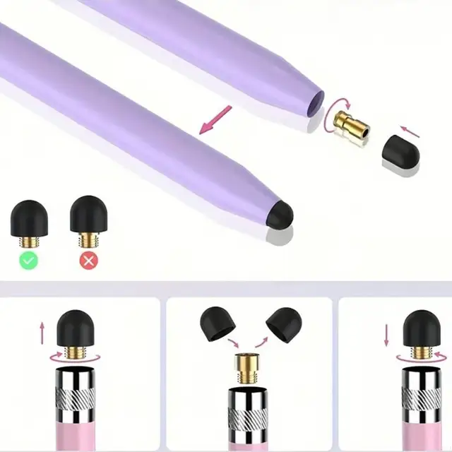 Double Head Capacitive Pen Gradients Color Styluses Pen for Adults Universal for Phone Tablet Touch Screens Sensitivity 2