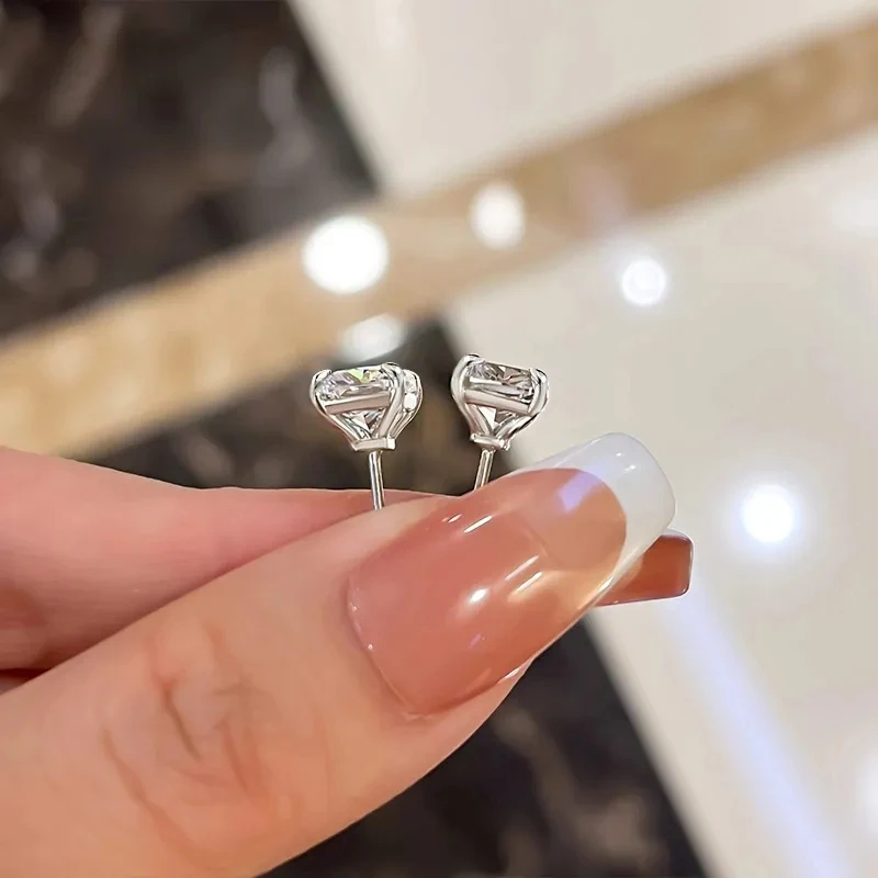 Huitan Simple Cubic Zirconia Stud Earrings for Women Silver Color Fashion Versatile Ear Piercing Crystal Earrings Female Jewelry 11 S8bafe6ee45a945cc83dc8b78255e71ff4