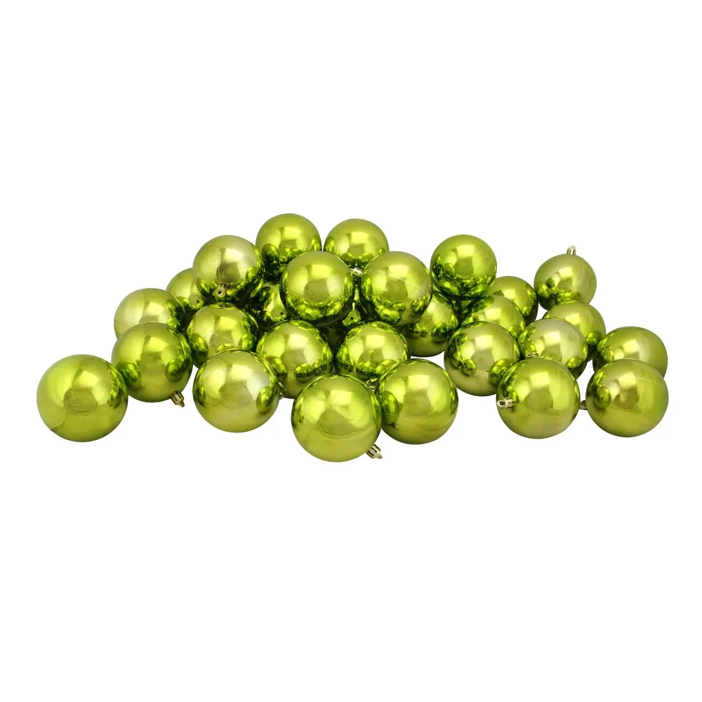 

Free Shipping Christmas Decorations Kiwi Shatterproof Shiny Christmas Green Plastic Ball Ornaments Decoration Spheres Tree Balls