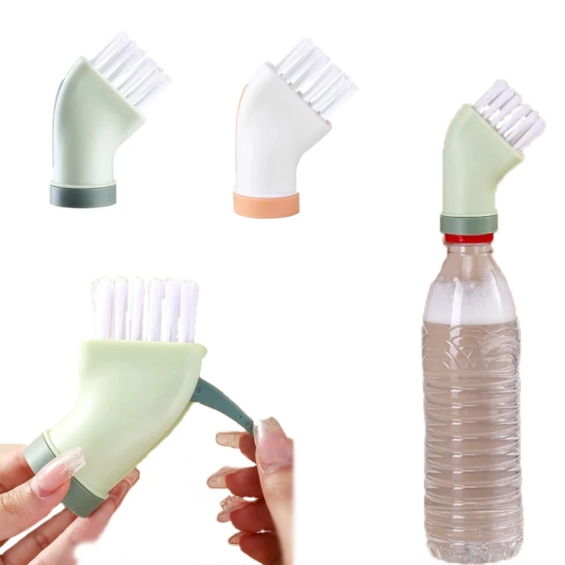 

Creative Cleaning Brush Can Be Connected To Mineral Water Bottle Dry-wet Dual-use Cleaning Brush Multi-use Household Gap Brush