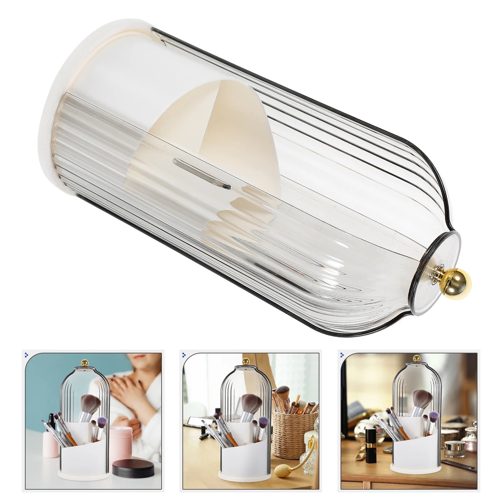 

Storage Box Makeup Brush Holder Organizer Bin Pen Desktop Plastic Container