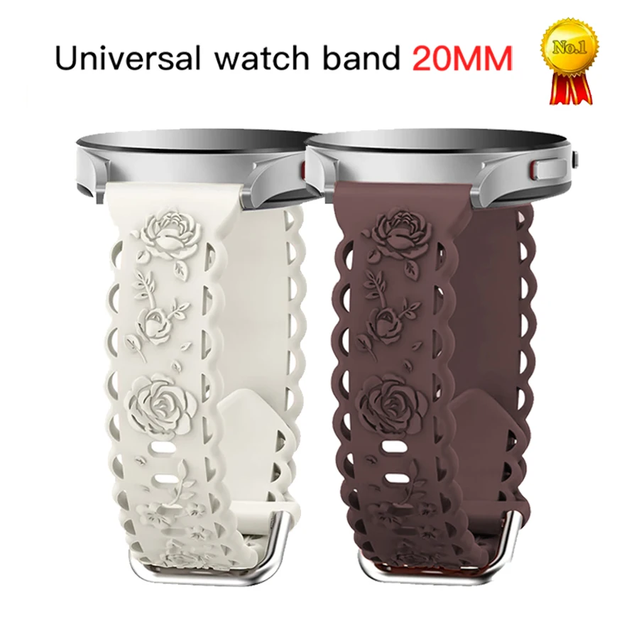 Premium Silicone Watch Strap, 20mm – Universal Fit