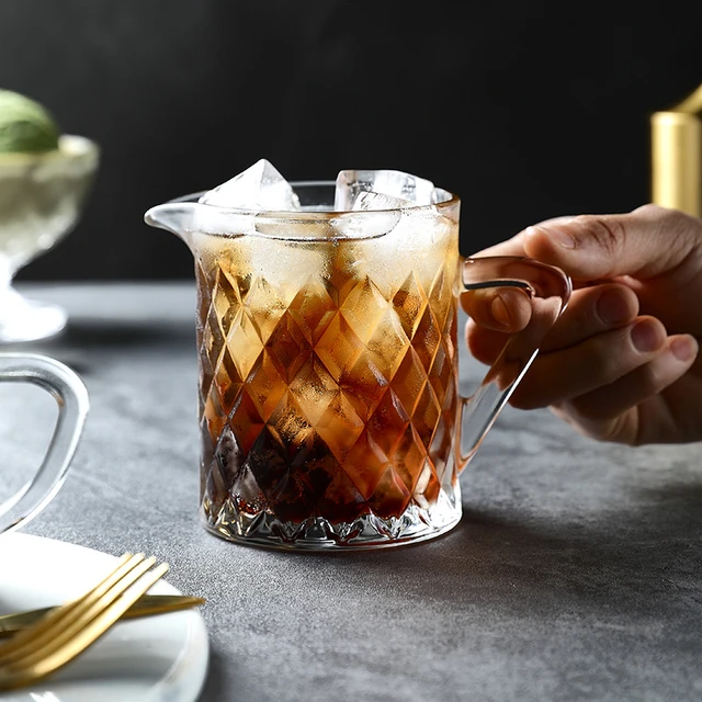 Vertical Stripes Glass Cup, Glass Water Cup, Iced Coffee Cups