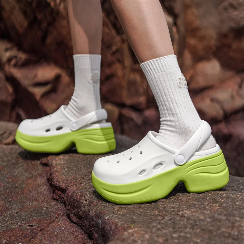 2024 Trendy Purple Women's Sandals Fashion Casual Platform Garden Clogs Women Outdoor Non-slip Height Increasing Sandals Woman