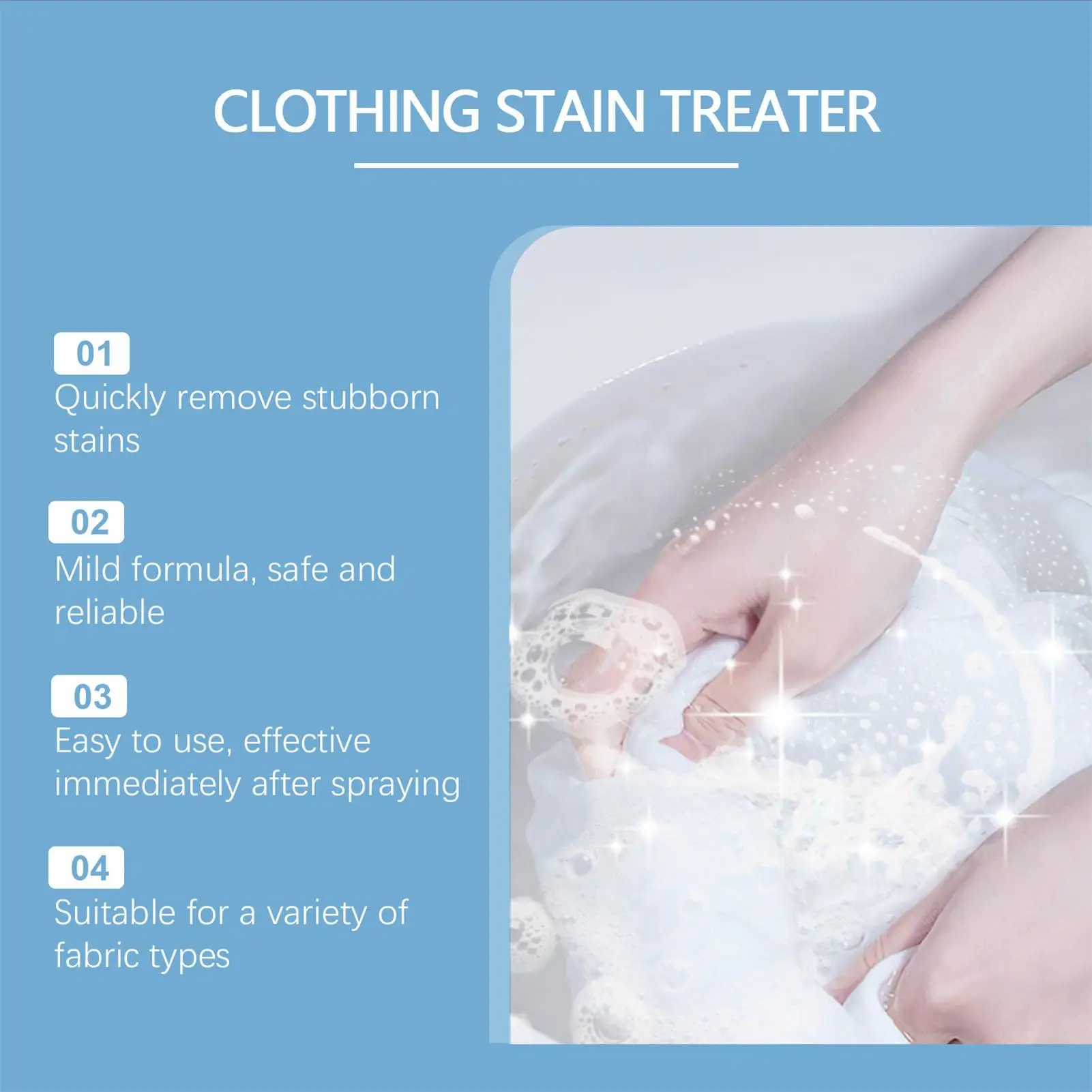 Description Picture 5 of item120ml Decontamination Spray Clothes Wash Free Grease Cleaning Instant Stain Remover Oil Tea Stains Newborns and Infants