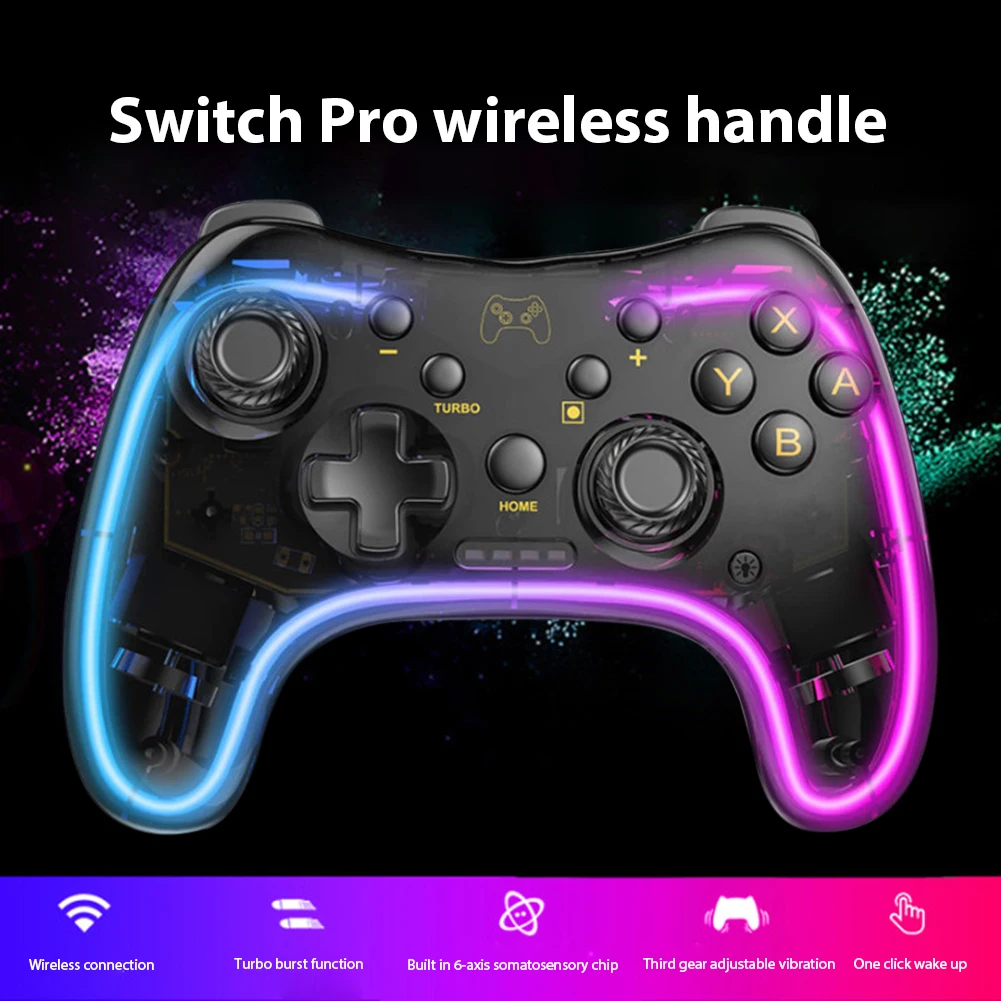 

Беспроводной геймпад для Nintendo Switch, Цветной RGB геймпад для Switch Oled /Lite/ iPhone/Android/ПК