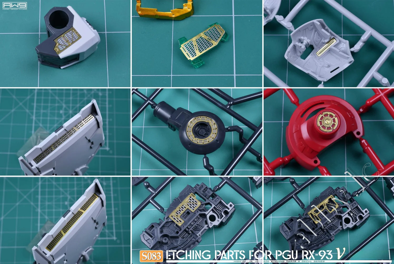 PG Unleashed 1/60 RX-93 Nu V 모델 키트 AW9 S083 Madworks 금속 디테일 업 부품 에칭 시트 자체 접착식 퍼펙트 그레이드 PGU