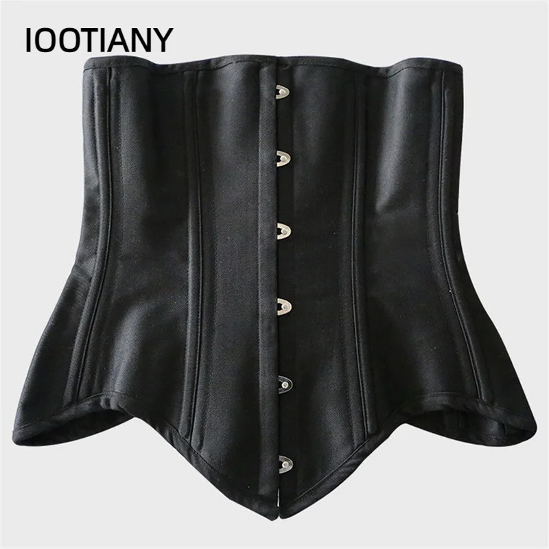 Women Underbust Corset Top Steel Bones Slimming Gothic Bustier Tops Waist Trainer Cincher Belts Black Outfits Steampunk Corset