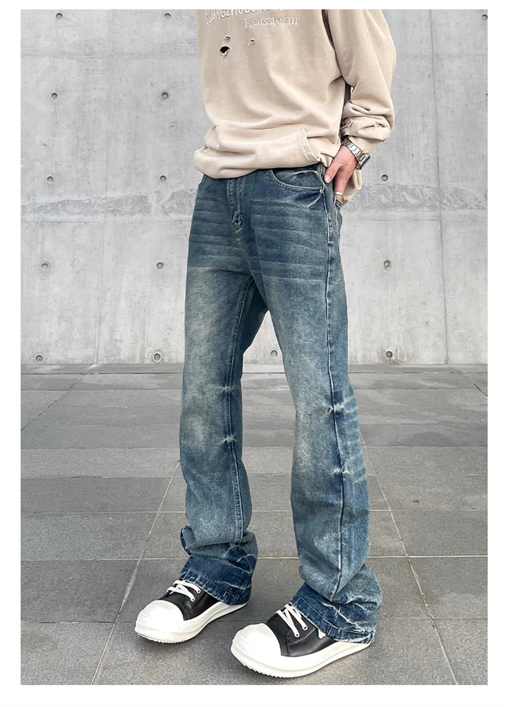 08ss MIUMIU mens flare denim pants y2k