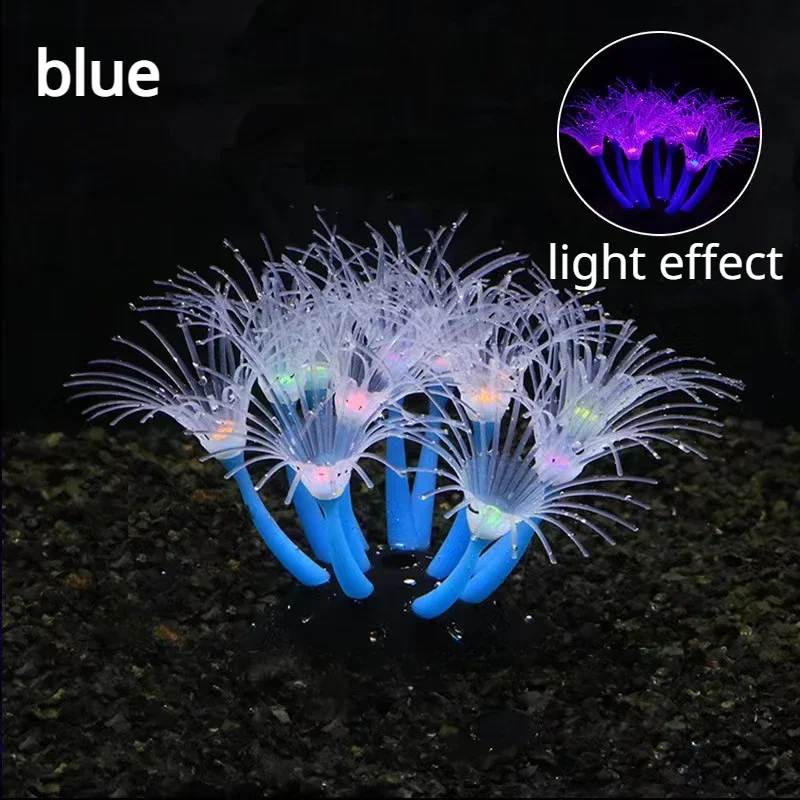 Vibrant Silicone Coral Aquarium Decoration - Fluorescent Aquatic Plant Ornament