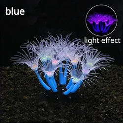 Vibrant Silicone Coral Aquarium Decoration - Fluorescent Aquatic Plant Ornament (Coral Blue)