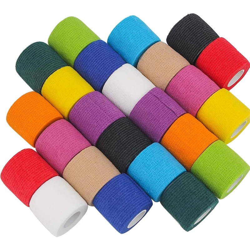 Elastic Bandage 1Roll 2.5/5/10cm Self Adhesive Sports Tattoo Kit Cohesive Tape Wrap Elastoplast for Injury Finger Wrist Ankle