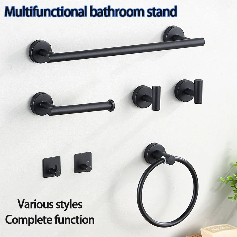Bathroom Hardware Set 304 Stainless Steel Towel Rack Hooks Holder