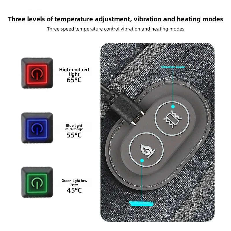 Electric Heating Shoulder Neck Pad Massager Portable Thermal Compress Cervical Brace for Pain Relief Muscle Relaxation