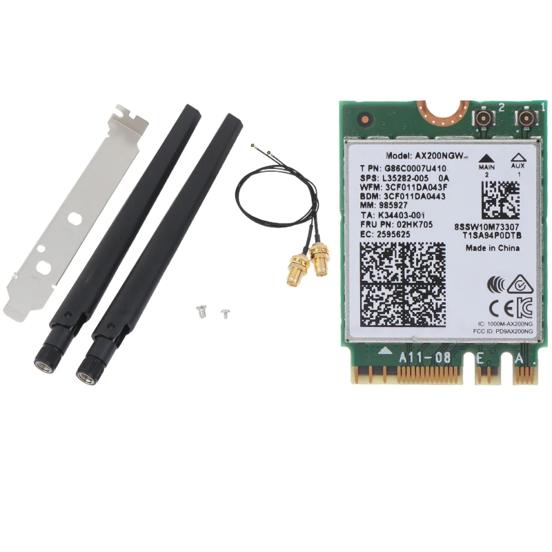 

R9JA 3000Mbps WiFi 6 AX200 AX200NGW PCIe Wireless Network Adapter Dual Band 2.4G/5Ghz BT5.1 For Windows10 PC Desktop PC