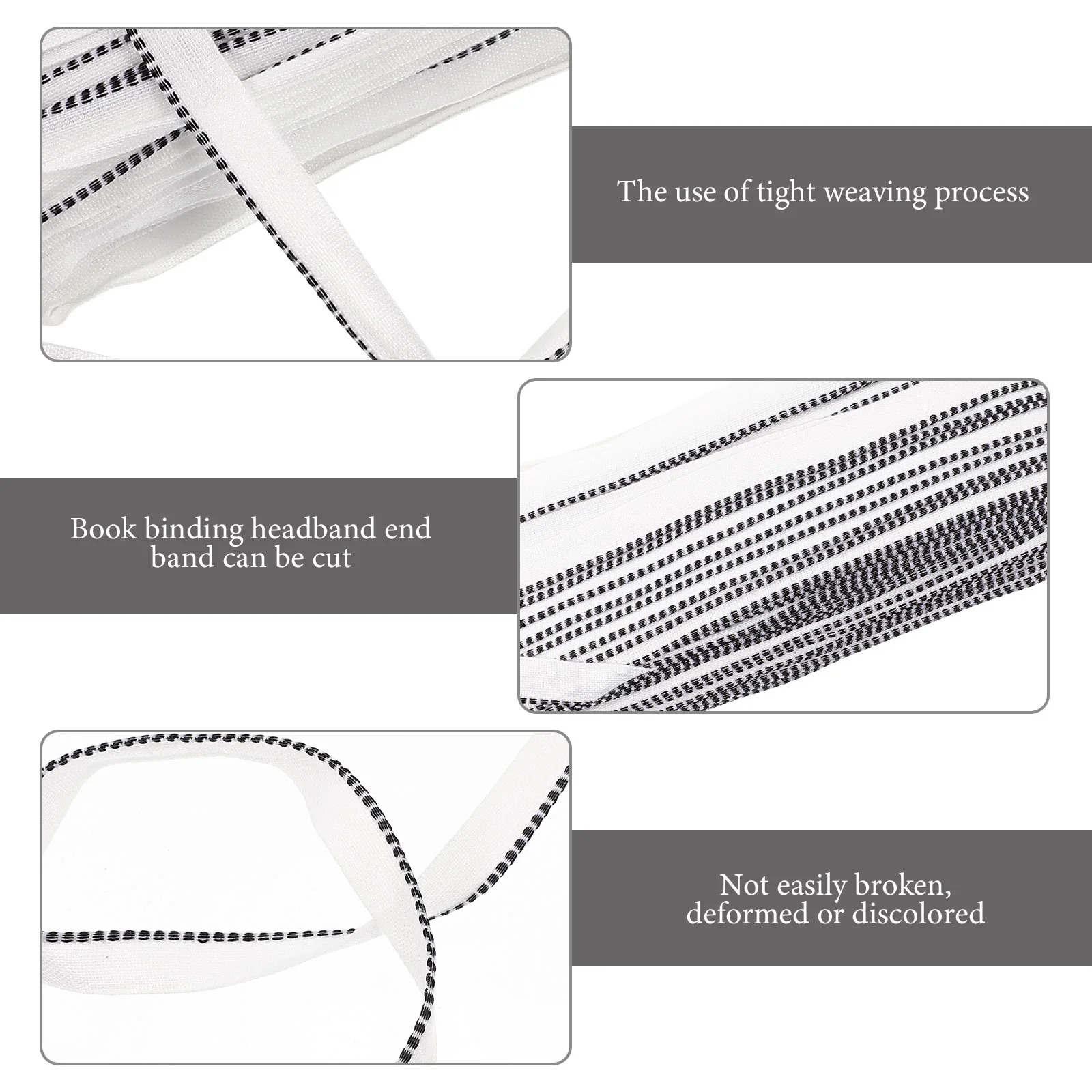 Black White Dots Polyester Book Headband Photo Headbands Book Binding Endbands Diy Supplies Bookbinding Bands Bookbinding