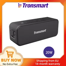 Tronsmart T2 Plus Bluetooth 5.0 Speaker 20W IPX7 Portable Speaker 24H Colum Soundbar with NFC,Voice Assistant,Deep Bass
