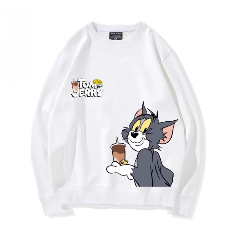 Tom y Jerry café divertido estampado de dibujos animados suéter de