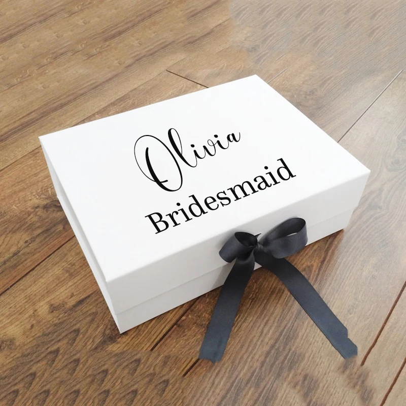 Custom name Gift Box with Pink Ribbon Personalised Bridesmaid Proposal Boxes Valentine's Day Box Mothers Day birthday Gift Box 2 S8bb0bb1161e543f386890de3df1119bbi