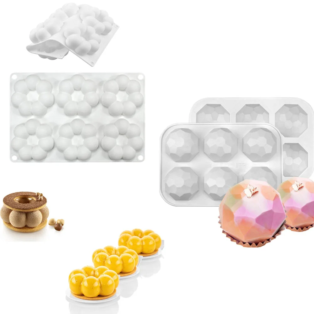 6 Cavity Flower Silicone Cake Mold Chocolate Pastry Baking Mold Dessert Cake Decoration Tools Donut Muffin Kitchen Accessories