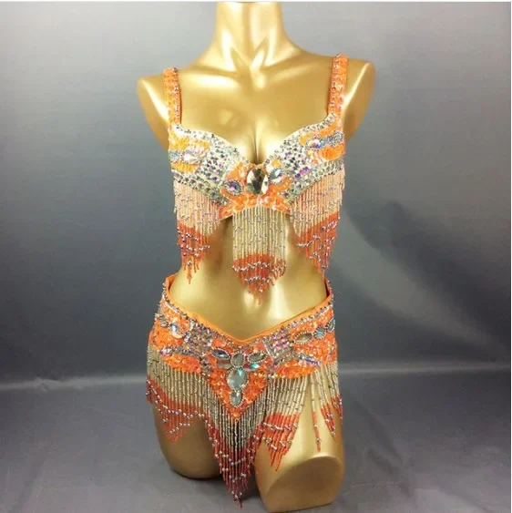 Ensemble De Danse Du Ventre Perlé Et Cristal Pour Femme - Bar Et Ceinture, Neuf Sans étiquettes