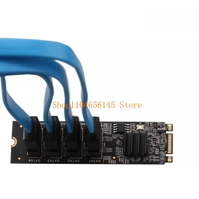 652F M.2 4 포트 Sata3.0 확장 카드 금속 구조(방열판 포함) HDD 및 SSD용 Nvme PCIE 입력