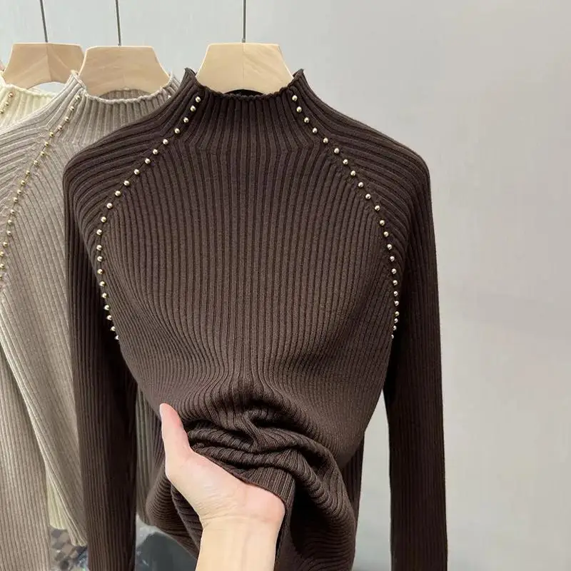 

Женский кашемировый свитер, вязаный пуловер с высоким воротником, Осень-зима, V124