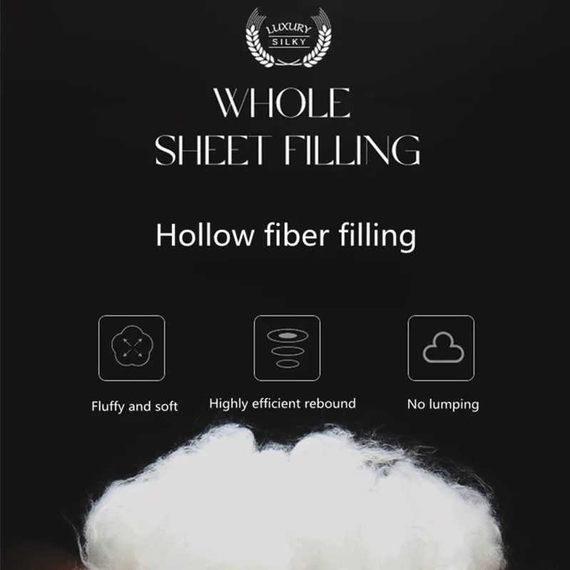 100 Cotton White bounce back pillow solid color soft comfortable