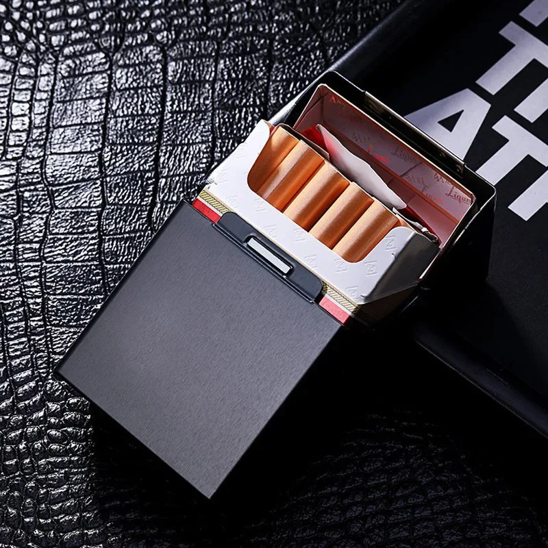 Metal Cigarette Case Box Cover Classic Men's Tobacco Cigarettes Box Case Holder Hard Cigarettes Tobacco Box Case Cover 6