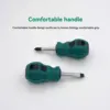 2pcs Radish Head Screwdriver Mini Dual-purpose Screwdriver Inch Half Cross Cross Short Handle Screwdriver Driver 3