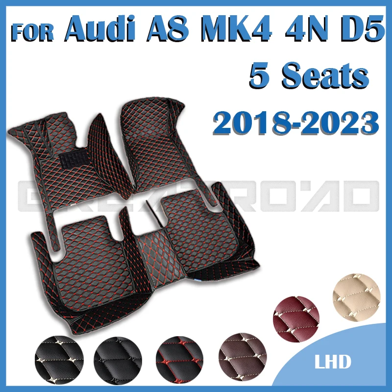 

Car Floor Mats For Audi A8 MK4 4N D5 Five Seats 2018 2019 2020 2021 2022 2023 Auto Foot Pads Carpet Cover Interior Accessories