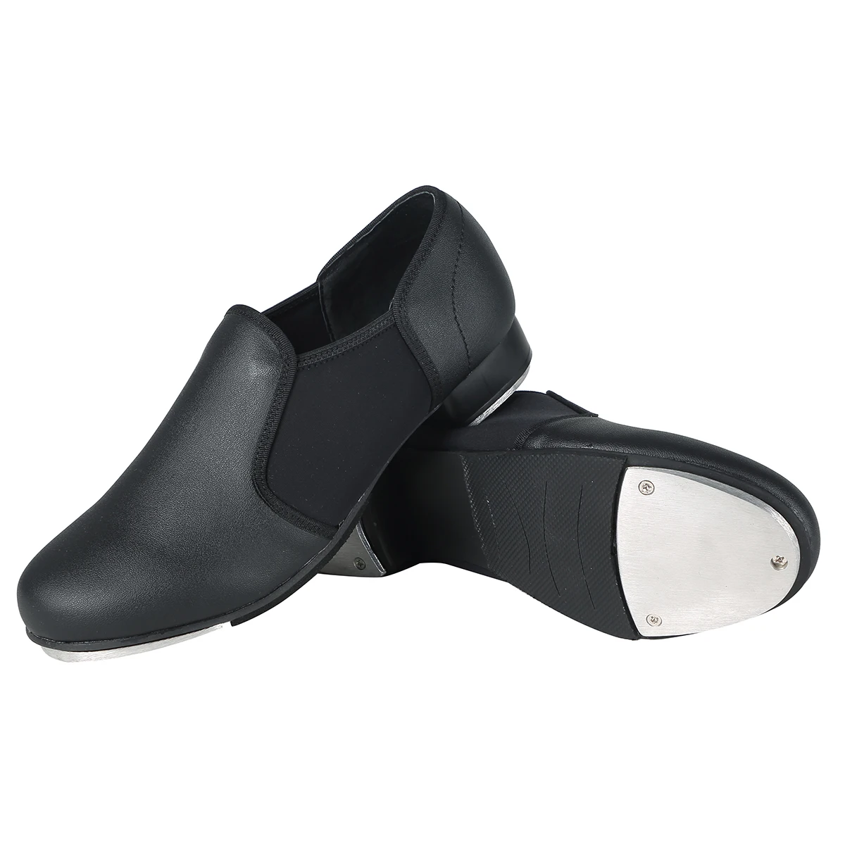 Dynadans Unisex PU Leather Slip On Tap Dance Shoes for Women and Men dance shoes