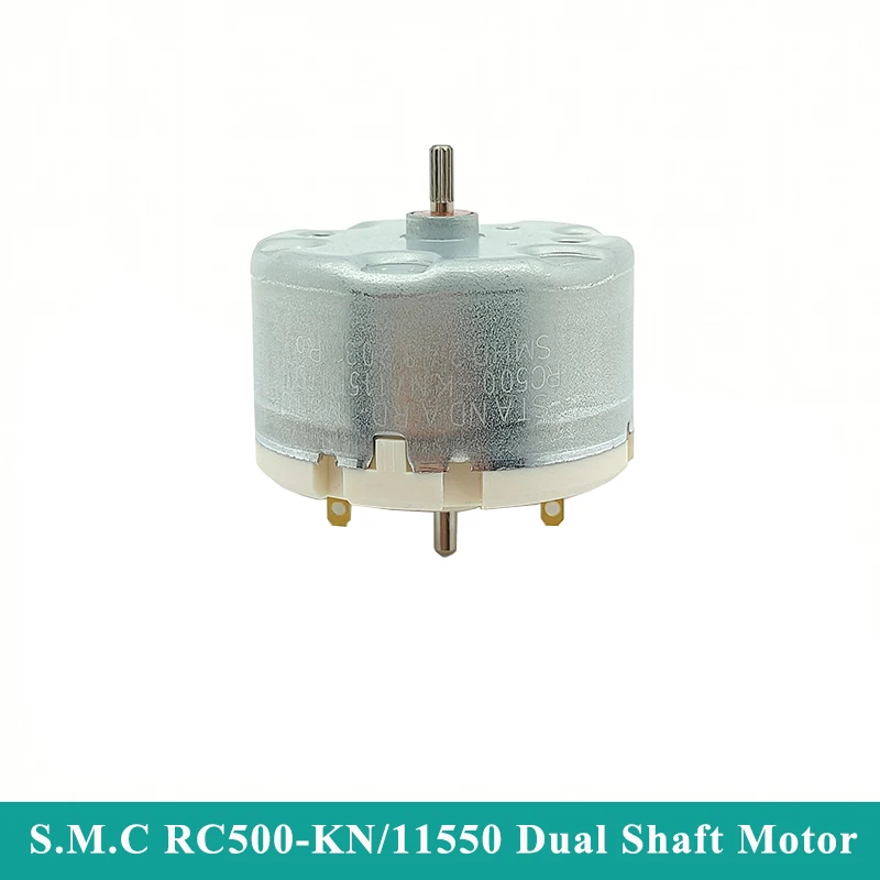Motore S. M.C Rc500-Kn/11550 Micro 500 Motore A Doppio Albero Dc 5V 6V 9V 12V 5150Rpm Mini 32Mm Motore Mandrino Rotondo Robot Spazzante Fai Da Te