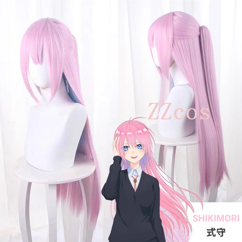

New Anime Shikimori's Not Just A Cutie Wig Shikimori Micchon Cosplay Pink Blue Wig Long Straight Synthetic Wigs