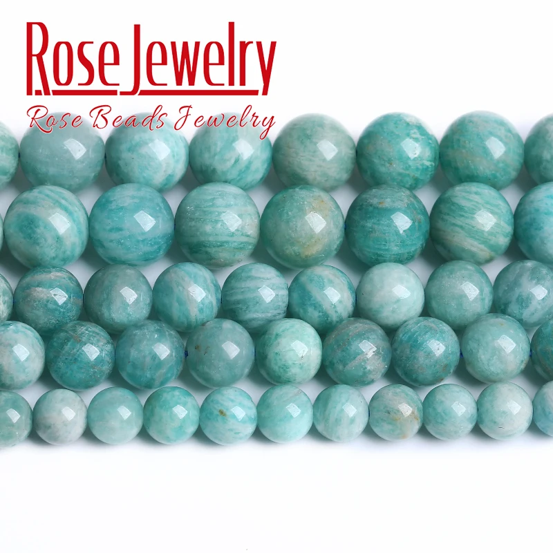 

AAAAA Natural Amazonite Gemstones Beads Round Loose Beads For Jewelry Making DIY Bracelet Necklace Accessories 4 6 8 10 12mm 15"