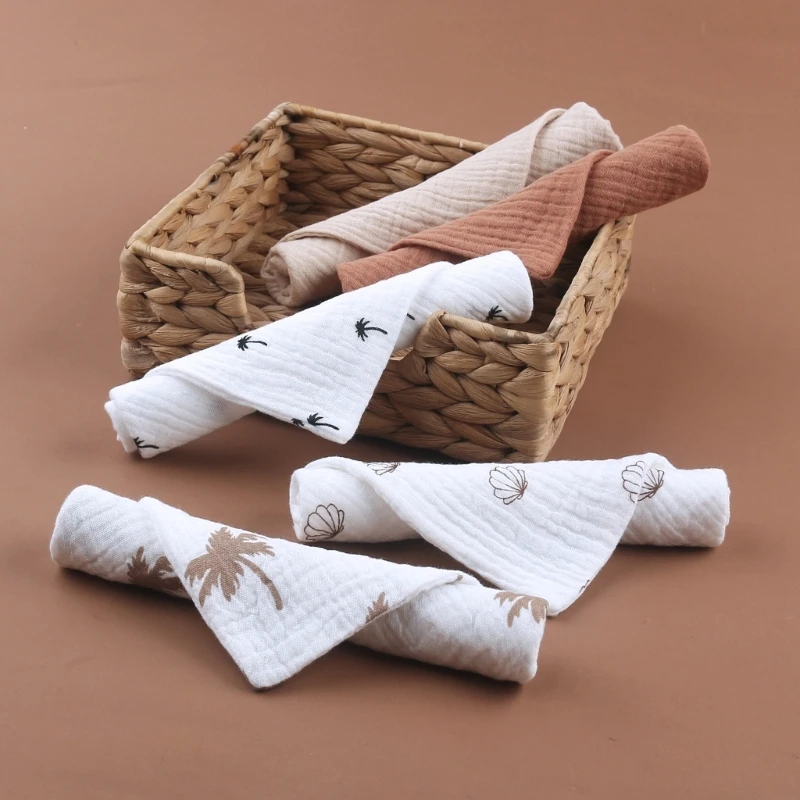 5PCS Baby Towel Toddlers Cotton Burp Cloth Multi-Use Wash Cloth Face Towel High Absorb Teething Sweat Absorb bath towel cotton towel baby towel square towel