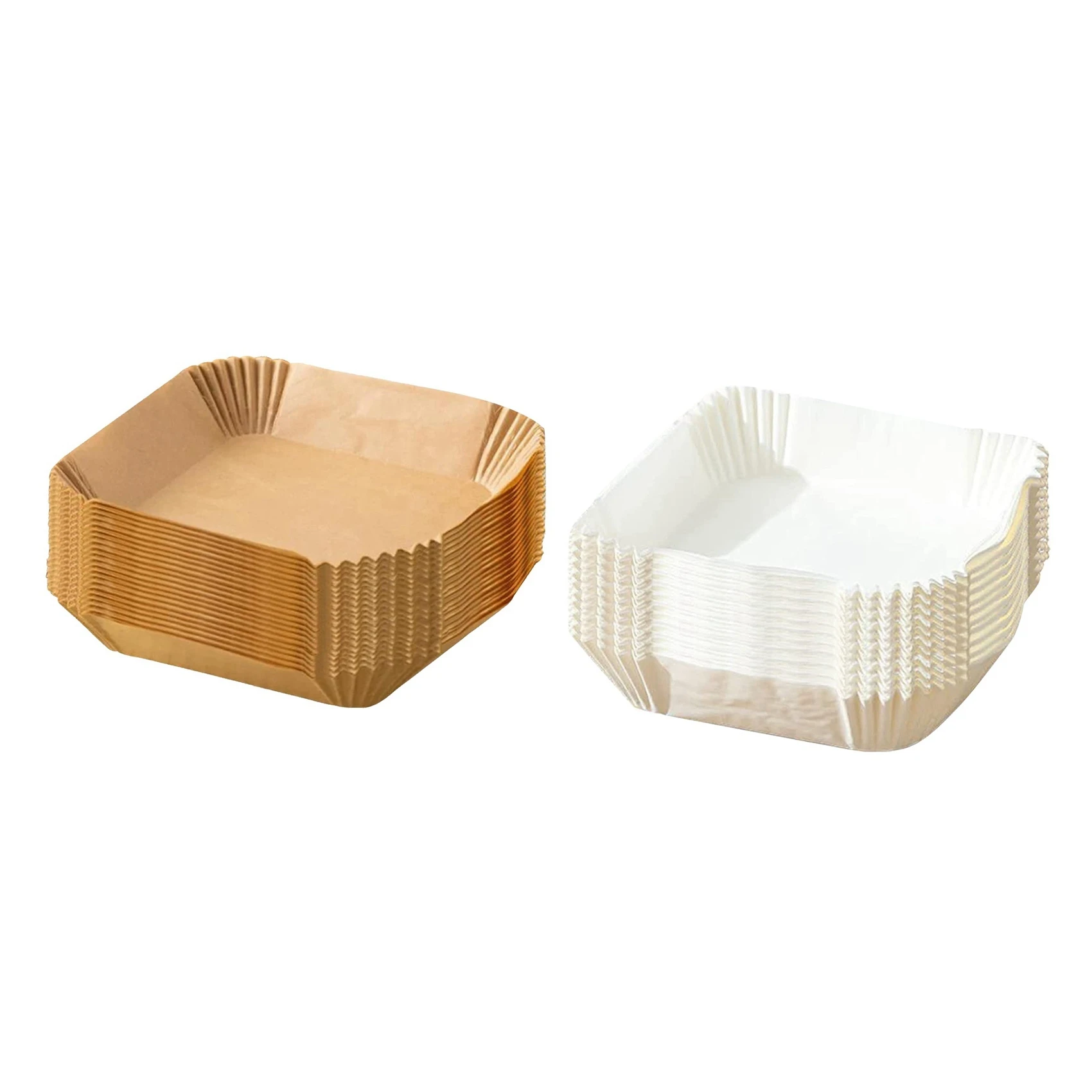 

100 Pcs 6.3 Inch Air Fryer Liner Wood Pulp Paper Wood Pulp Paper Square Steamer Paper for Air Fryer Steaming Basket