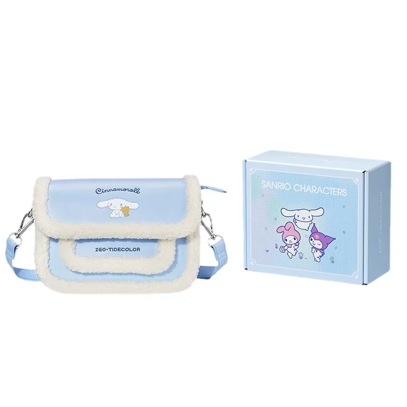 

Kawaii Sanrio Hobby Hello Kitty Kuromi Cinnamoroll New Autumn Sherpa Women's Fur Edge Shoulder Bag Give Gifts To Girlfriend