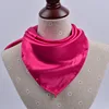 50x50cm Women Solid Square Scarf Single Performance Boy Girl Small Simulation Silk Scarves Flight Attendant Party Gift 5