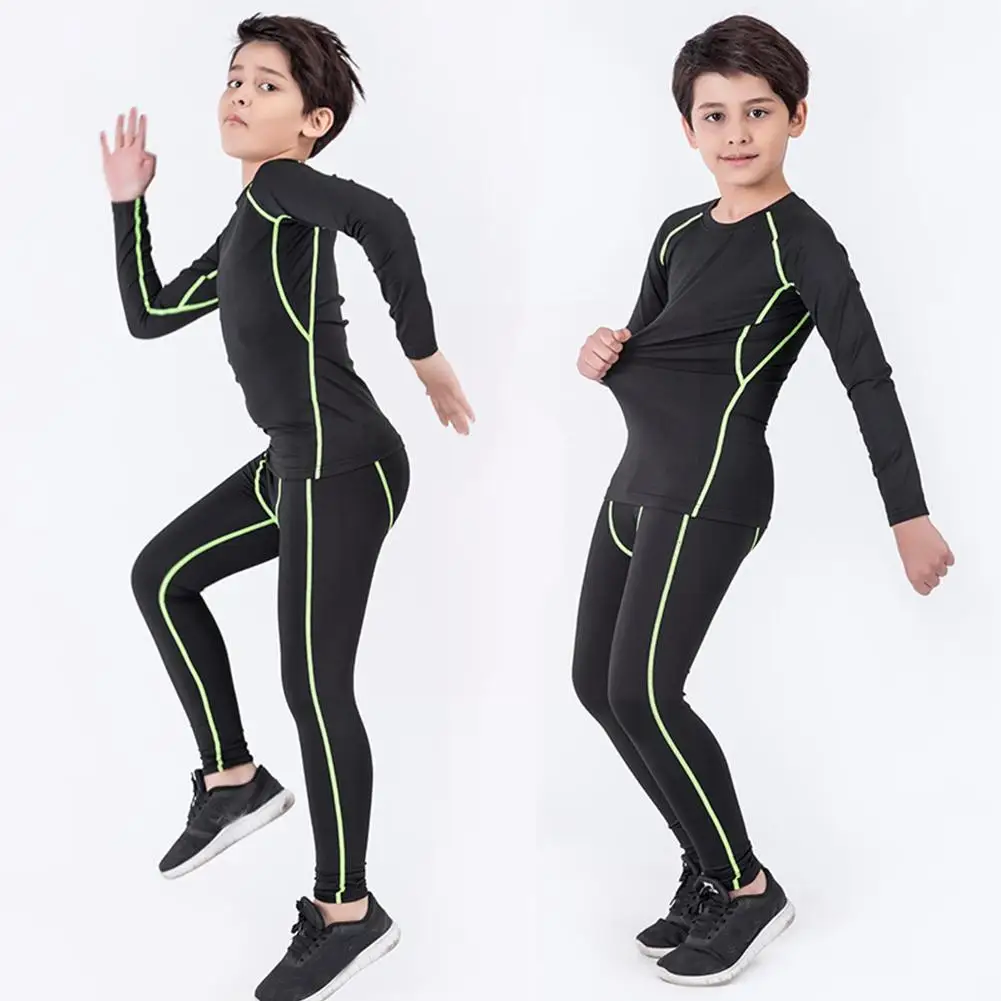Winter Children Sports Suit Quick Drying Thermal Underwear Boys Girls Basketball Football Compression Sportswear U1M9 thermal underwear set kids sports suit
