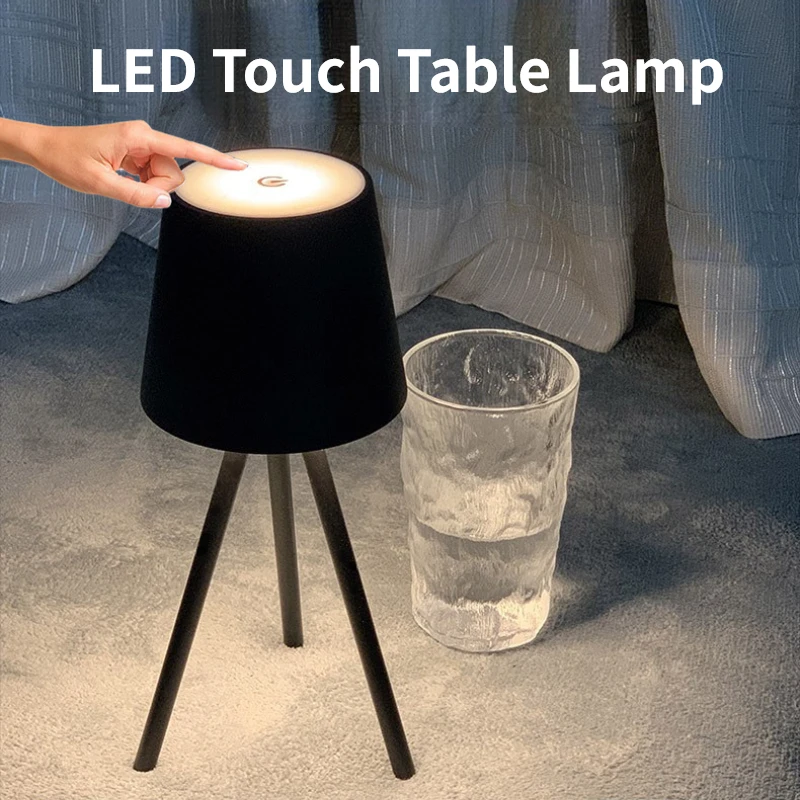 

5200mAh Touch Table Lamp LED Dimmable Desk Lamp USB Eye-Protection Night Light Rechargeable Cordless Lamps Bar Coffee Decoration
