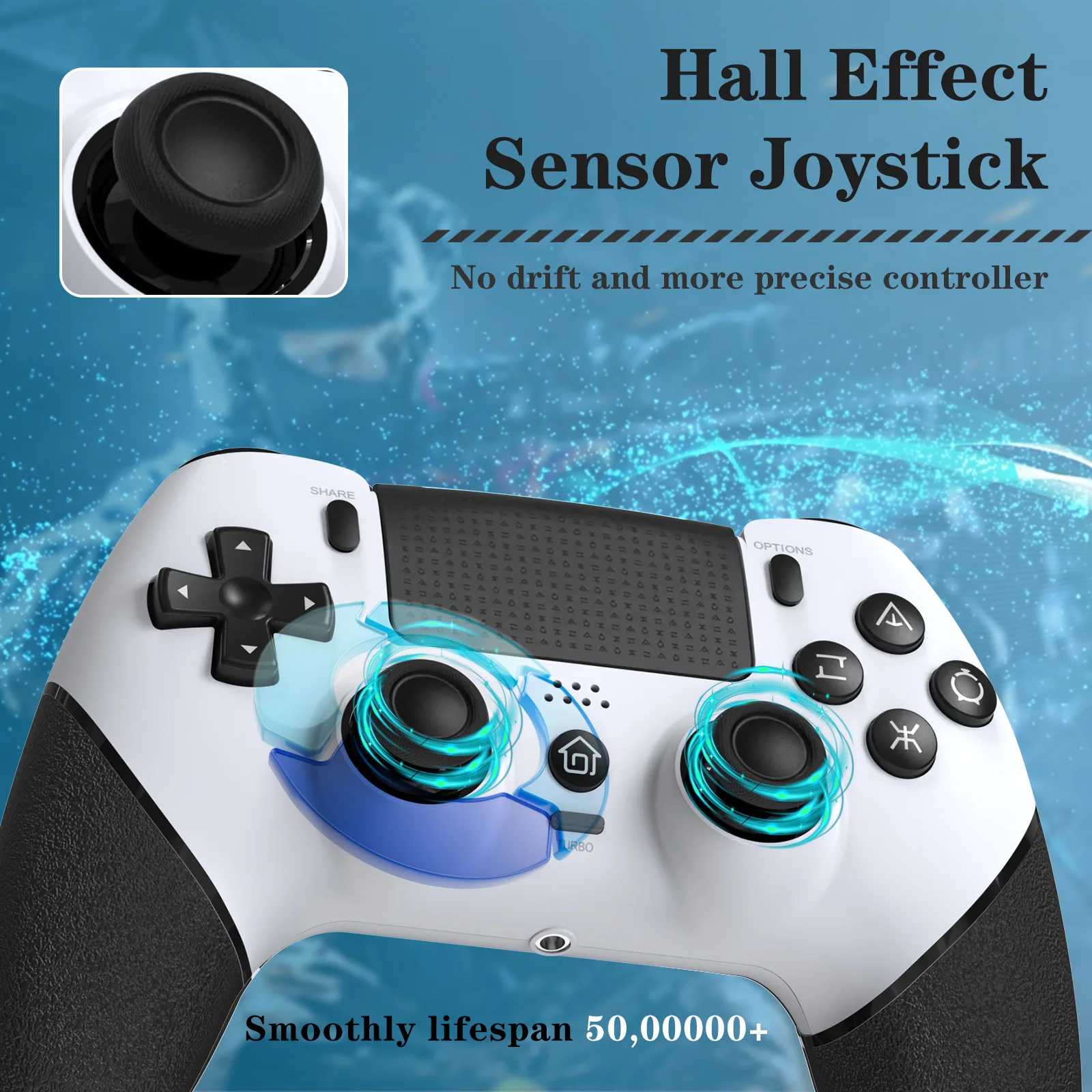 Gamepad Wireless Gaming Controller T48 Pro Elite Hall Trigger Joystick Mecha-Tactile Buttons For PS4/PS4 Pro/PS4 Slim/PC
