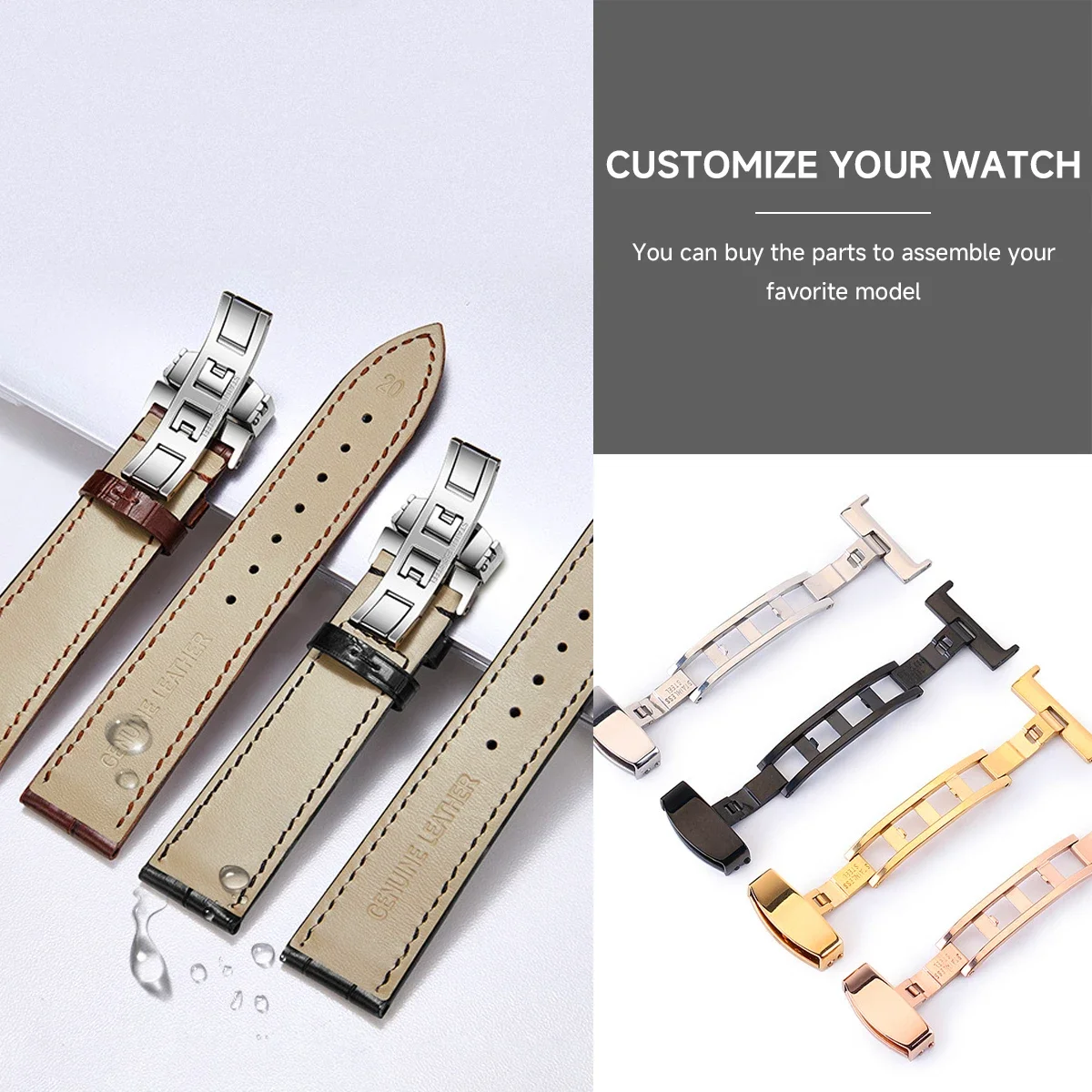 Stainless Steel Butterfly Clasp Deployment Buckle