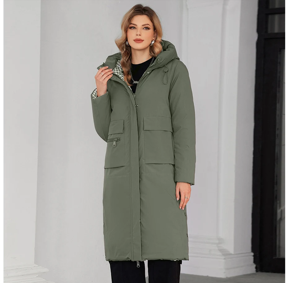 ICEbear Winter 2024 Women's Jacket Reversible High Quality Zipper Hooded Jacket Brand Fashion Parka Women's GWD4682I