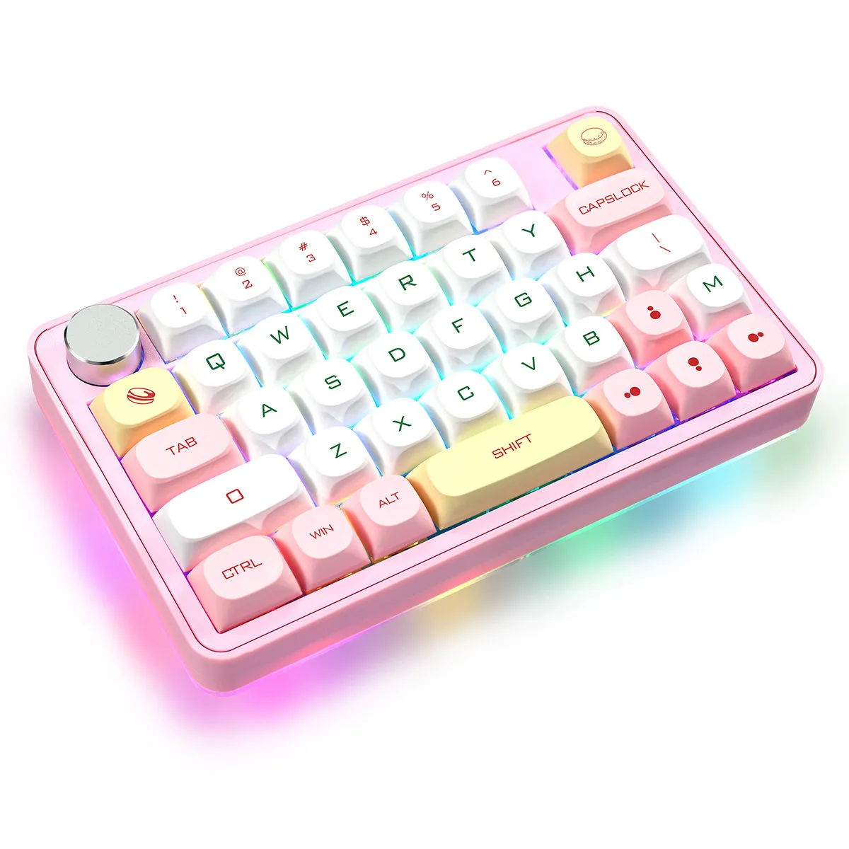 CM40 트라이 모드 한 손 기계식 키보드 핫 스왑 RGB 기계식 키보드 블루투스 40% 레이아웃 38키 드로잉 게이머 선물