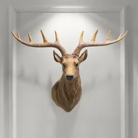 [HHT] American Country Lucky Deer Head Wall Hanging Decoration Pendant Living Room Restaurant Entrance Hallway Aisle Background 2