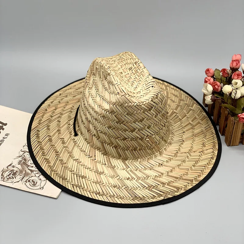 Men's and Women's Summer Hand-knitted Straw Hat Holiday Big Eaves Beach Cap