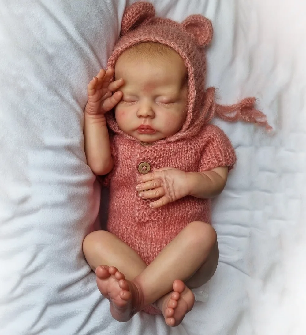 

18inch Bebe Reborn Doll Newborn Deliah Soft Cuddly Body Lifelike 3D Skin with Visible Veins Details Painting Art Doll for Girls